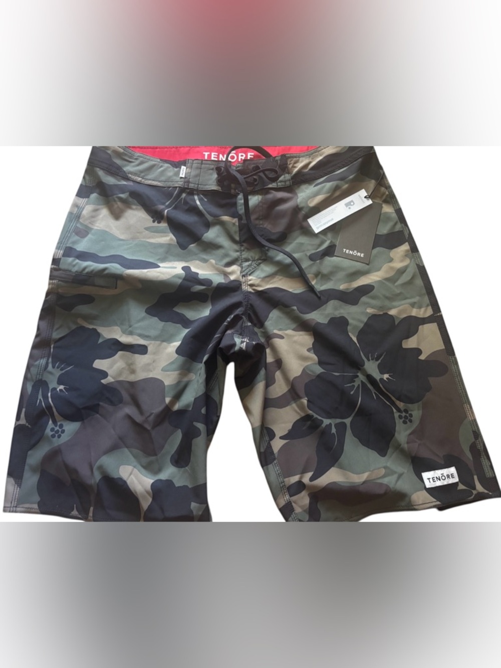 NWT Tenore Mens Print Classic Boardshort 21" Swim Surf Hawaii Camo Floral sz 32